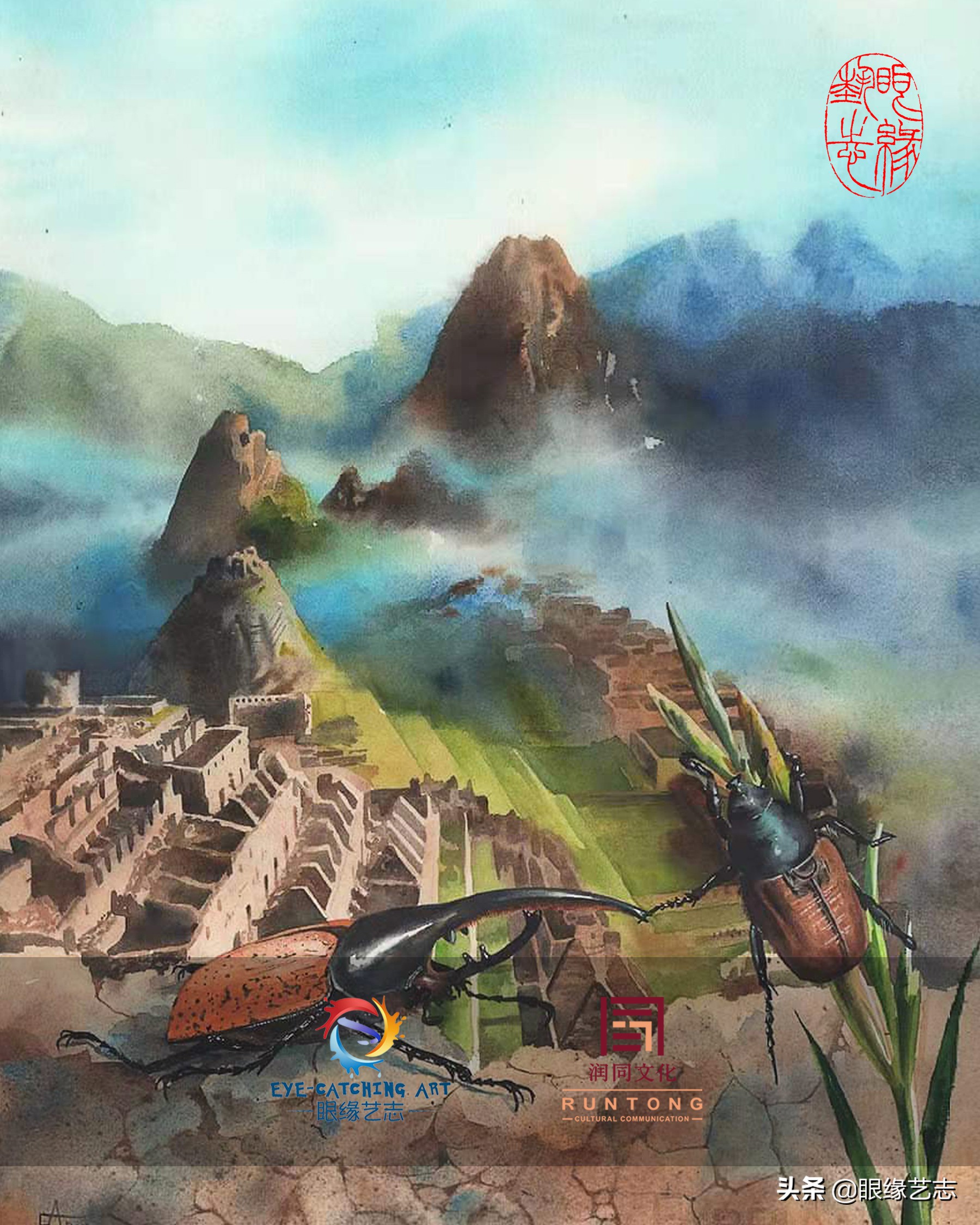 流年梦境，四季繁花。水彩伊人，临芳而画