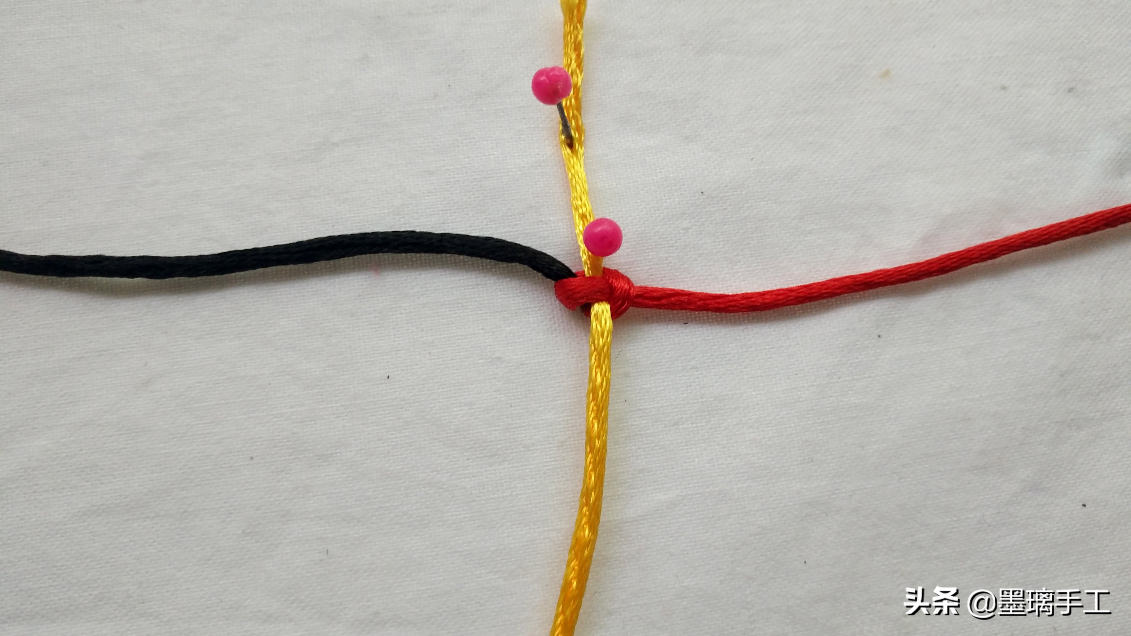 平结收尾怎么打结(diy手工编绳必学的基础)