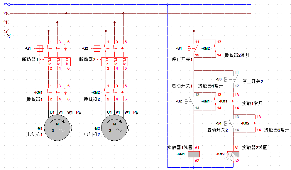 一分钟学会电机正反转电路 电机顺序启动，逆序停止