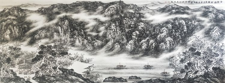 艺术来源于生活而高于生活,著名焦墨云雾山水画家林晓丽