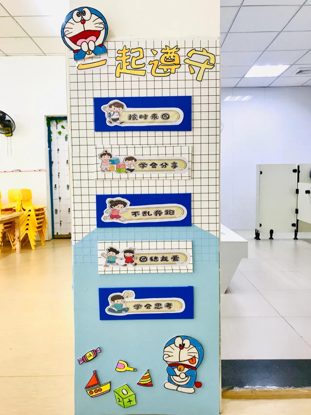 哆啦a梦主题墙幼儿园环创幼儿园环创简单大气