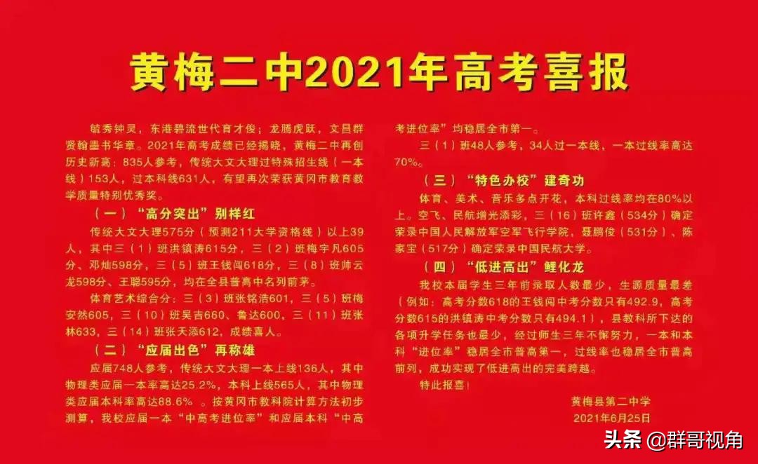 紅安一中2017年高考成績(黃岡市2021高考喜報)