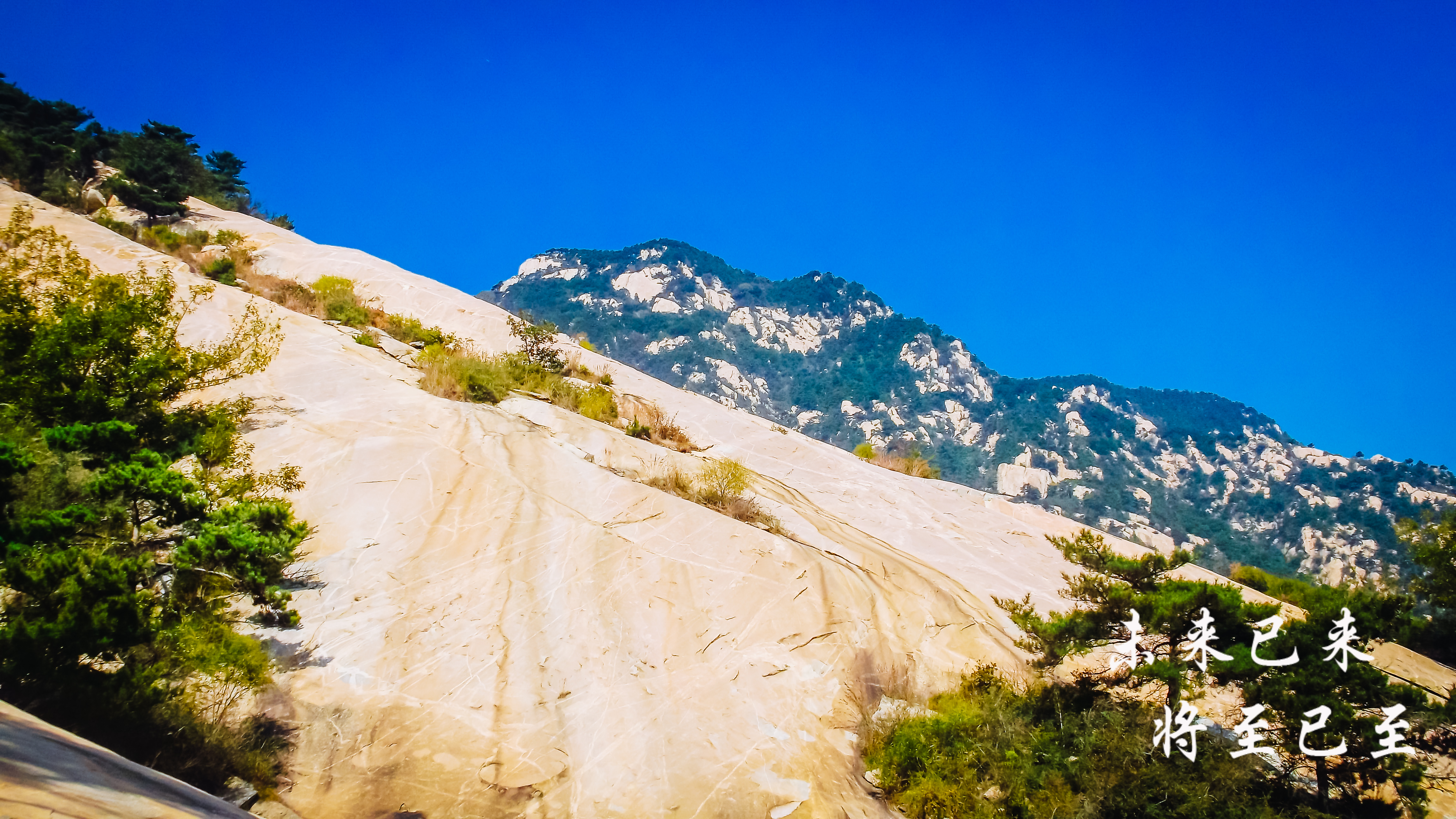 上了好汉坡,面对的是泰山龙脉的龙脊.