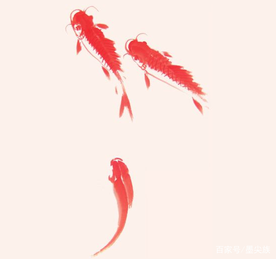 鱼虫蟹技法学习多条红鲤鱼的画法