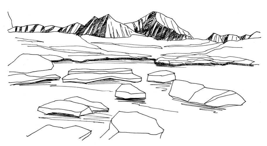 教你用排线条的方式画远山，这样画出来的山很美，适合小白学习