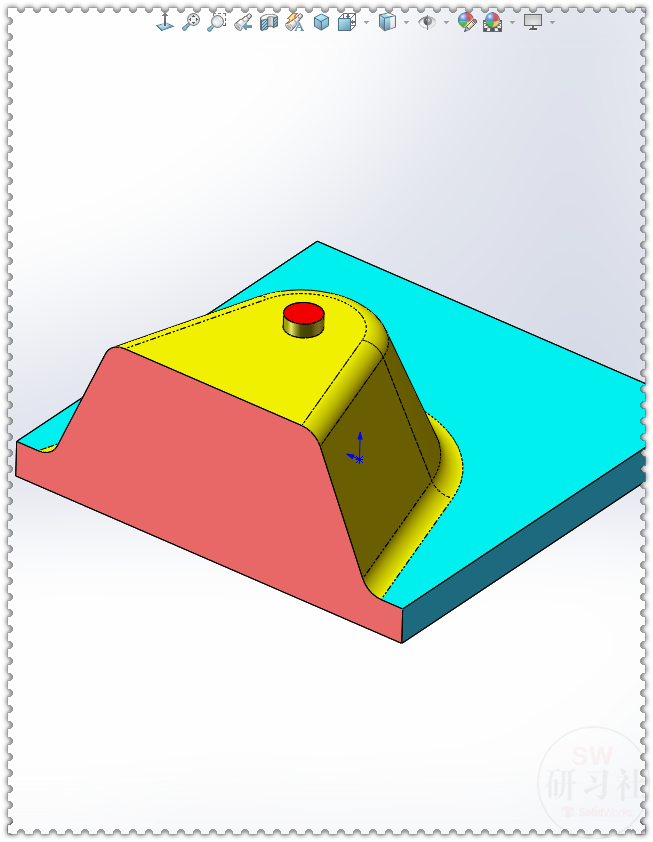 用SolidWorks画的钣金底壳，需要画两个成形工具，所以步骤比较多