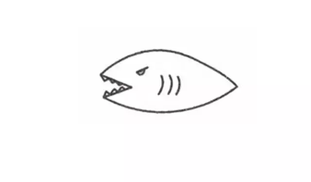 简笔画｜儿童简笔画，海里最凶猛的大白鲨绘画步骤，建议先收藏！