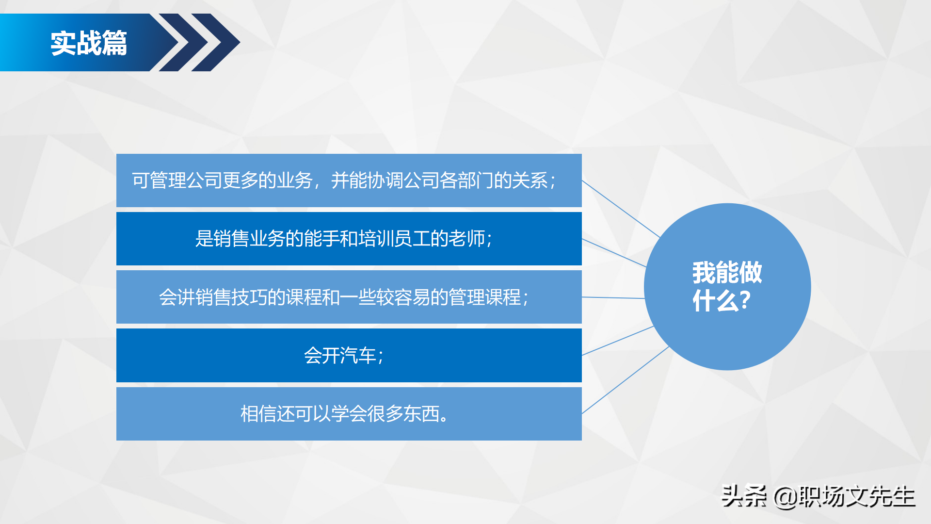 如何进行自我职业规划？34页企业部门职业规划PPT模板，生存之道
