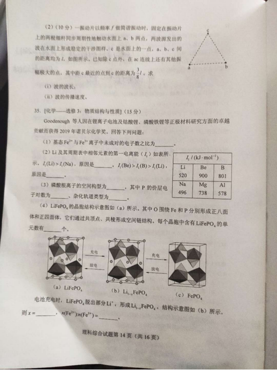 2020高考全国一卷Ⅰ试卷及参考答案（全科高清）