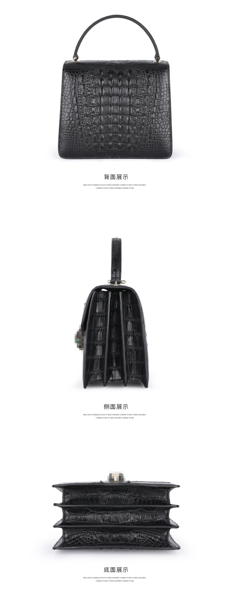 女包 2021新款真皮時尚手提包 百搭單肩鏈條包 鱷魚皮包包