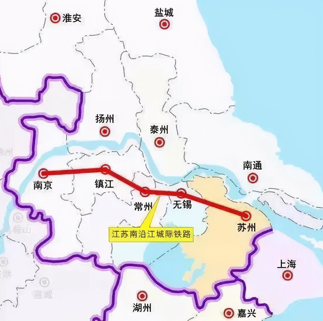 江苏建一条城际铁路，长超278公里，连接苏南5市，预计2022年建成