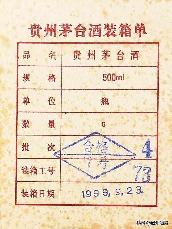 近40年茅台酒合格证大全