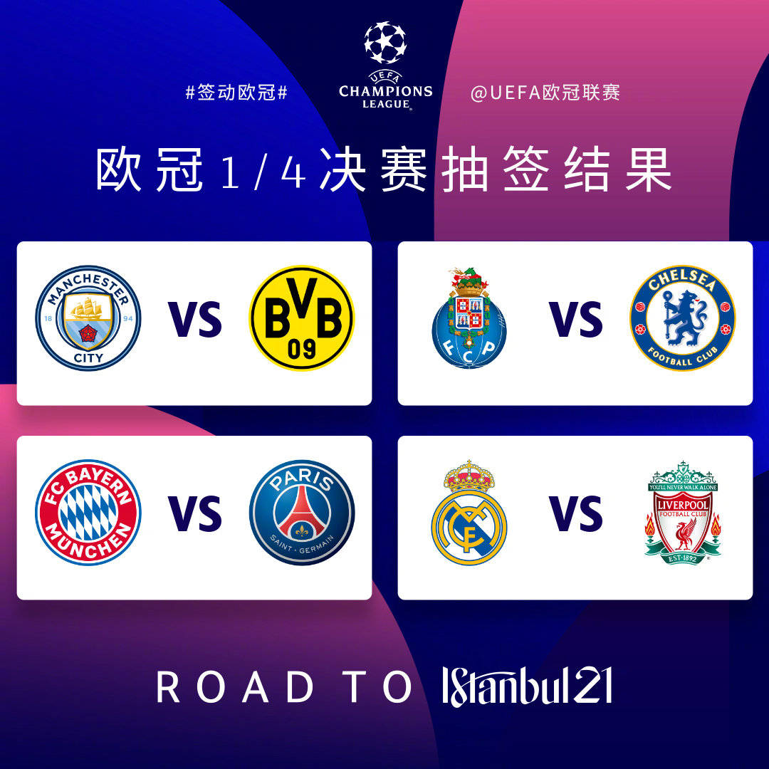 欧冠八强抽签欧冠八强抽签结果