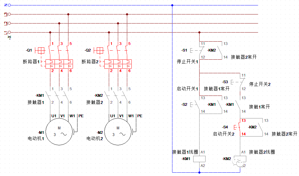 一分钟学会电机正反转电路 电机顺序启动，逆序停止