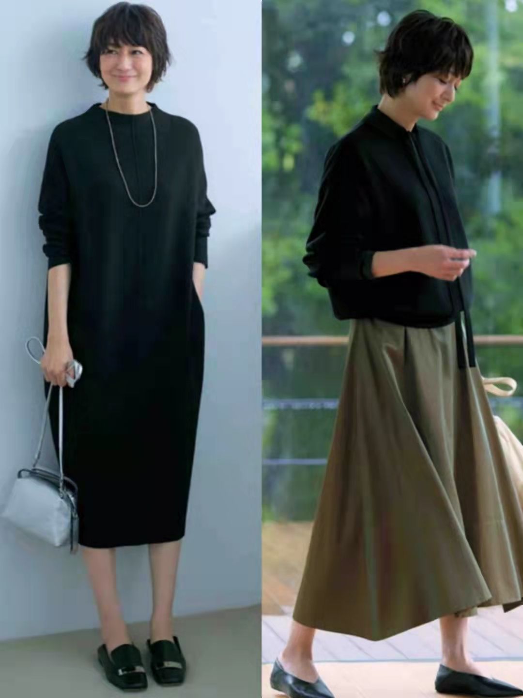 秋季穿衣流行“露腰不露腿”，日系熟女亲自示范，优雅到骨子里