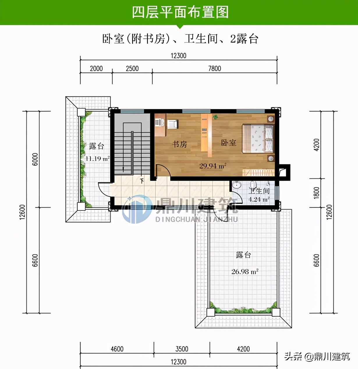 6款四层欧式别墅，挑空客厅空间大功能全，还能传给子孙后辈