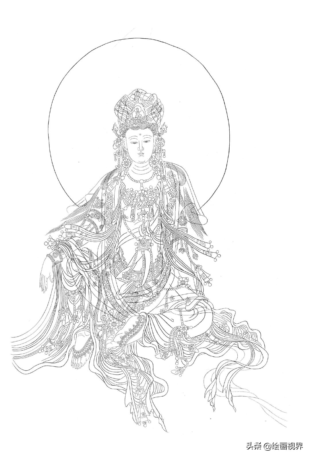 不会画白描线稿？其实画法很简单，老师都是这样画的，收藏学习