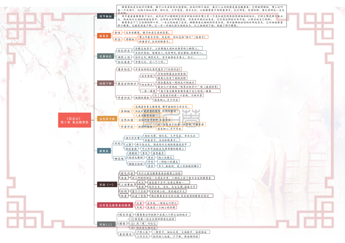 八年级上册语文名著阅读《昆虫记》各章节思维导图（重点知识）