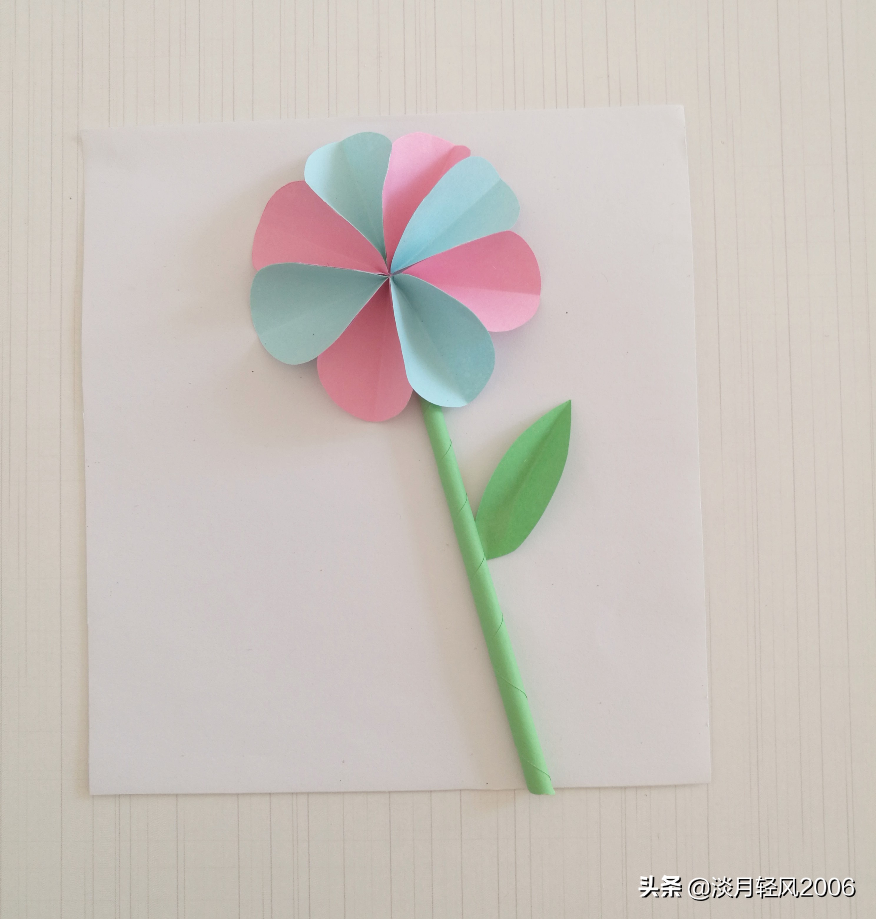 幼儿园手工,简单花朵贺卡制作教程,中班的孩子能学会