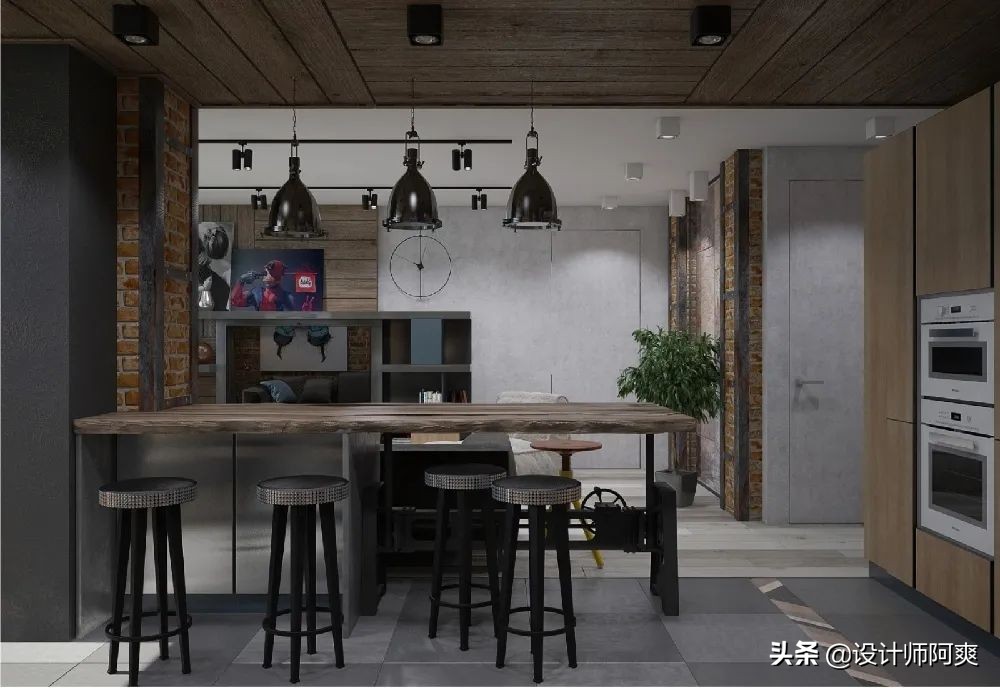 水泥砖墙、管道裸露，工业风可能是最便宜的装修风格了