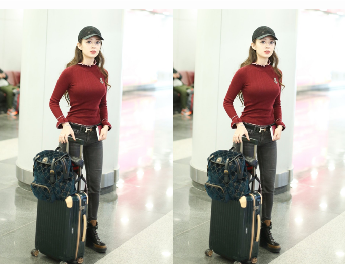 吉娜和老公越来越有夫妻相，穿红色旗袍在婆家“捞金”，气质还在
