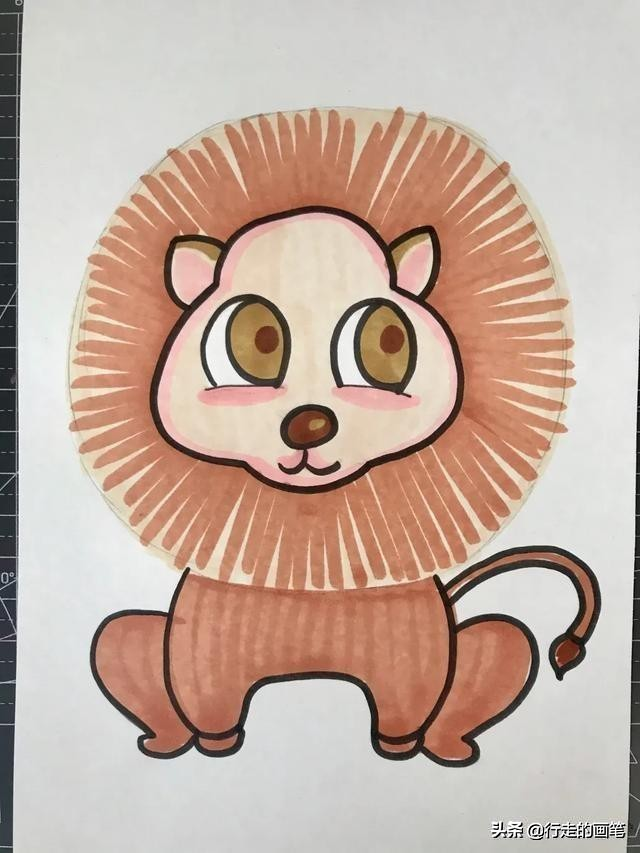 儿童画教程#爱吃肉的大狮子
