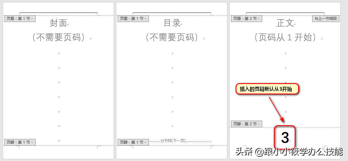 Word文档如何从任意页开始设置页码？这是一篇即学即用的教程