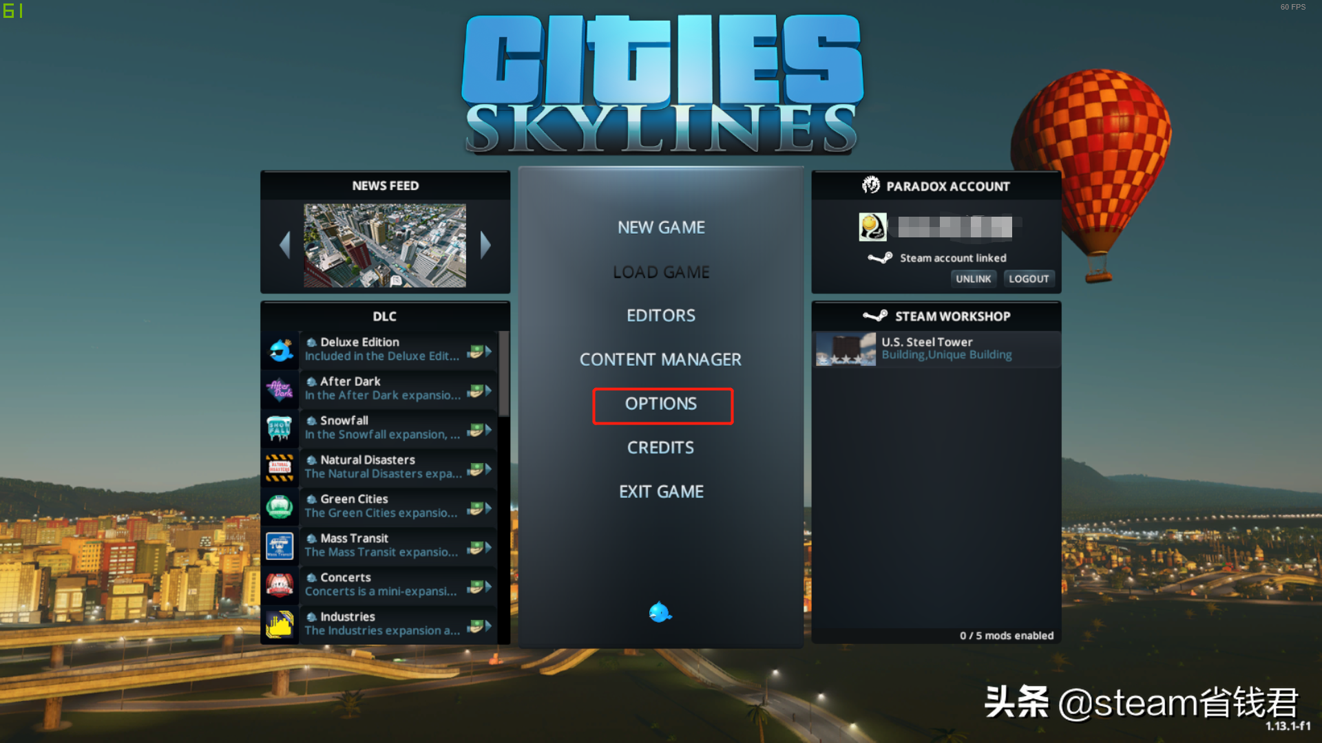 正版游戏小教程：Cities Skylines如何设置中文？