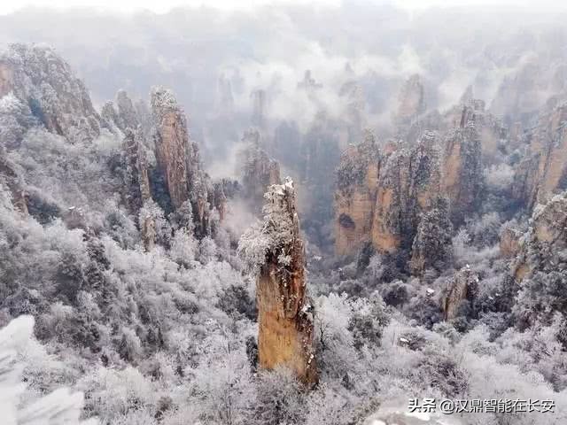 云烟归去，不染凡尘。冬日雪中，武林张家界