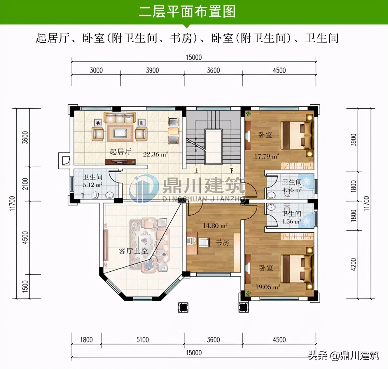6款四层欧式别墅，挑空客厅空间大功能全，还能传给子孙后辈