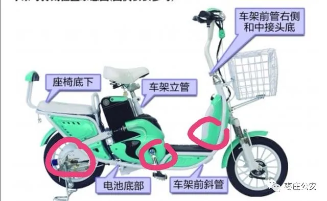 电动车挂牌找不到车架号，枣庄朋友来看看吧