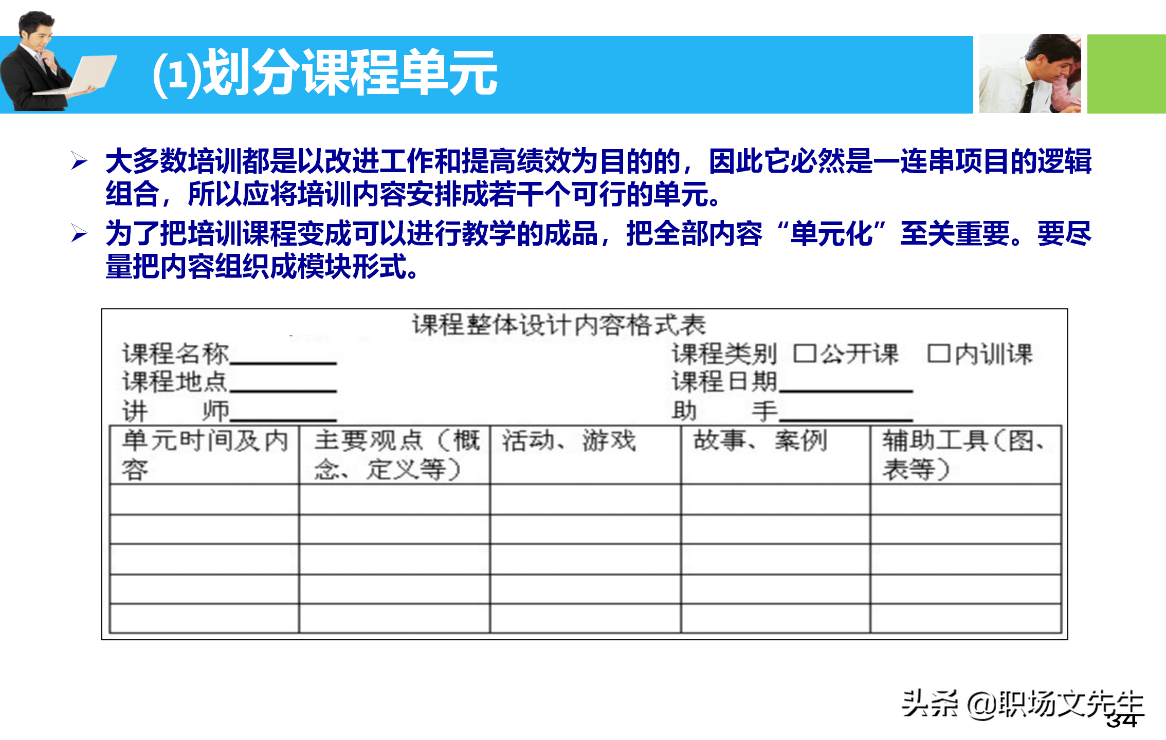 培训师应具备培训课程的设计与讲授技能，55页培训课程开发与设计