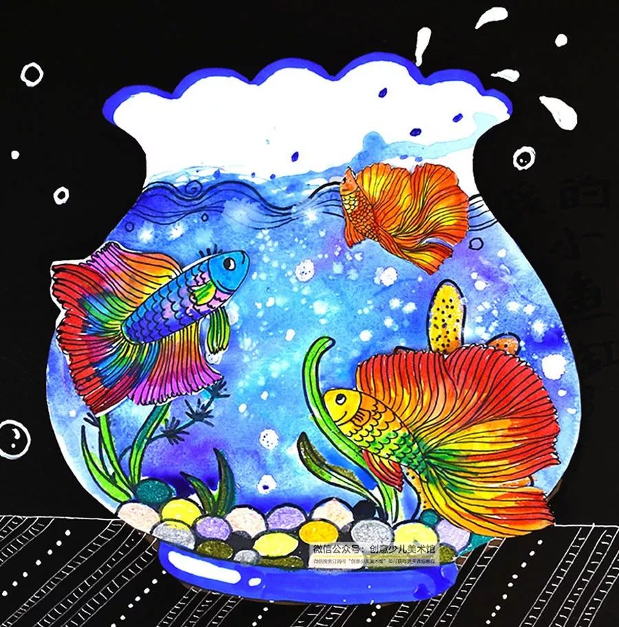 创意儿童画教程｜美丽的鱼缸
