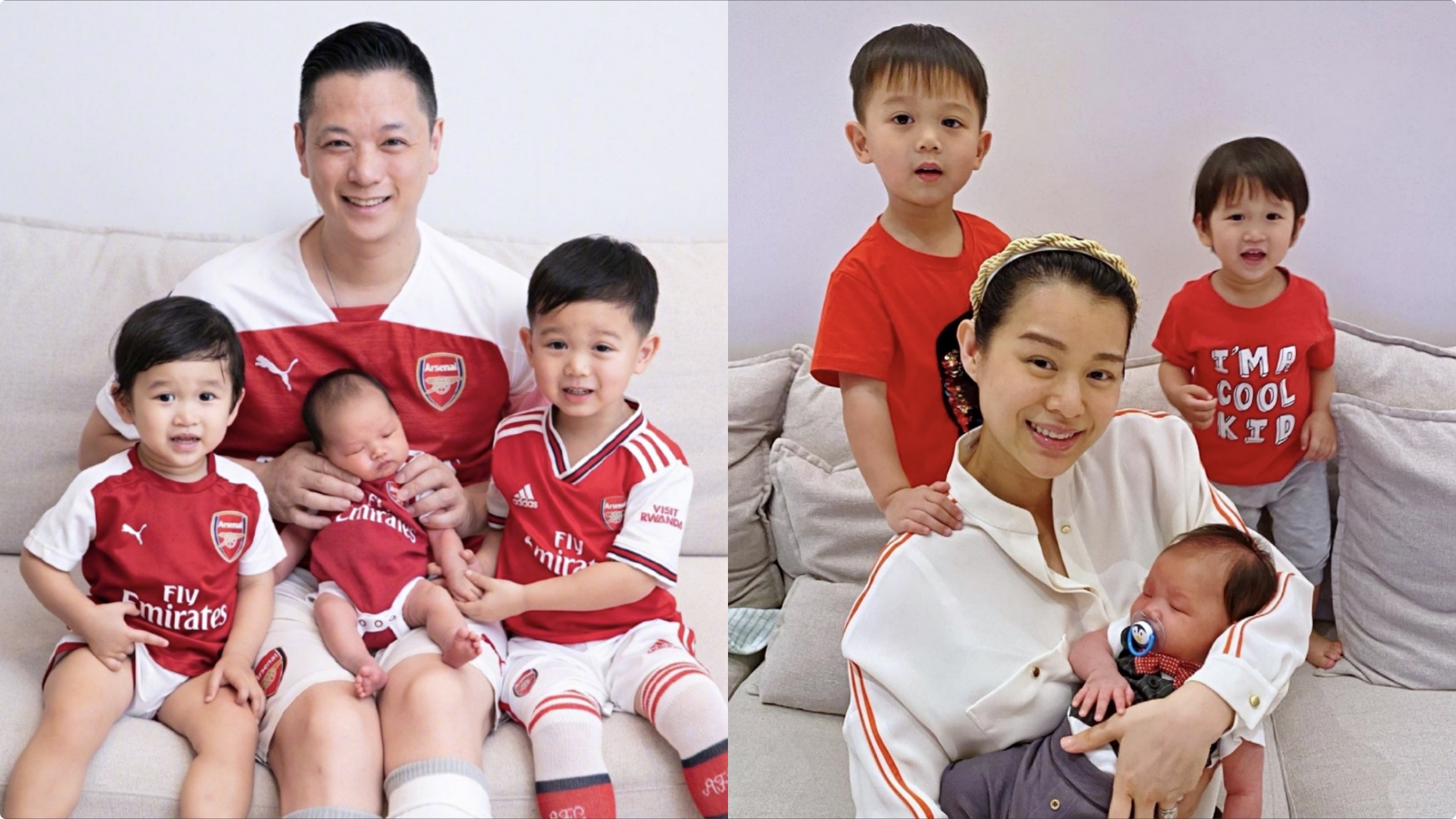 胡杏儿为半岁幼子举办party，豪门三兄弟穿同款，个个绅士又帅气
