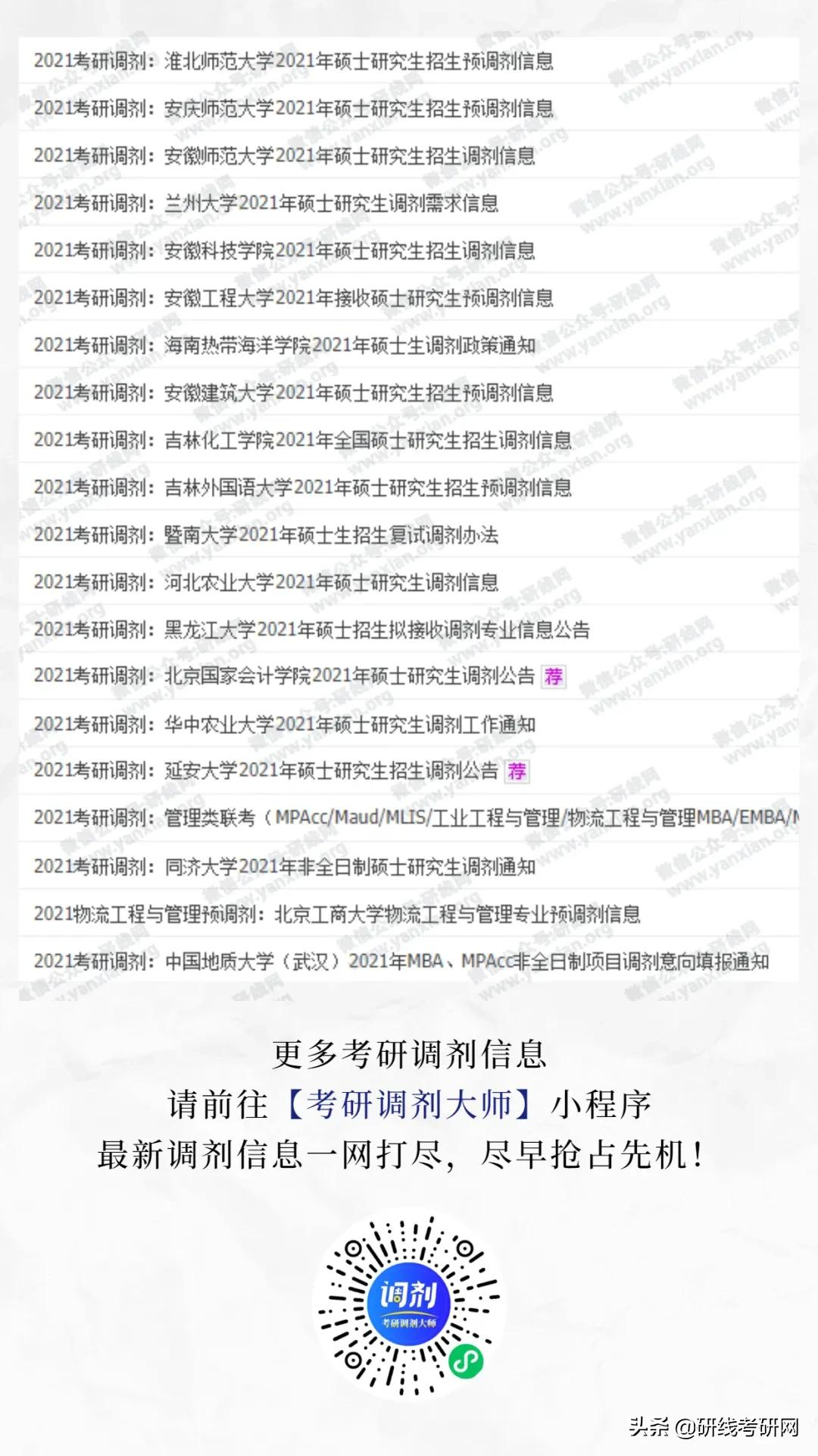 21考研调剂 | 考研招收调剂院校、专业等情况汇总（四十六）