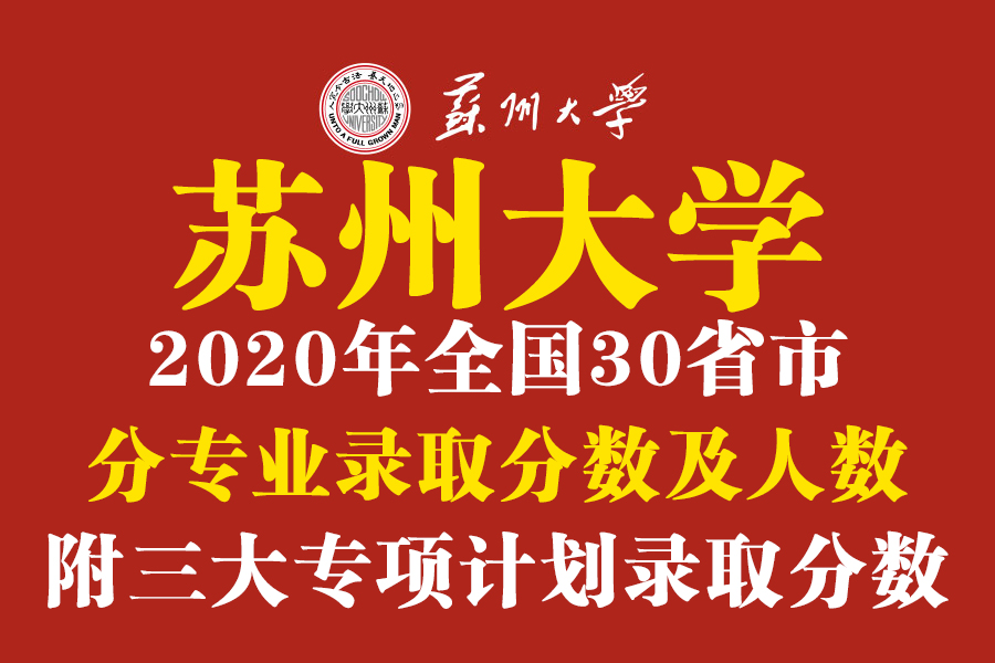 苏州大学2020在全国30省市分专业录取分数及录取人数