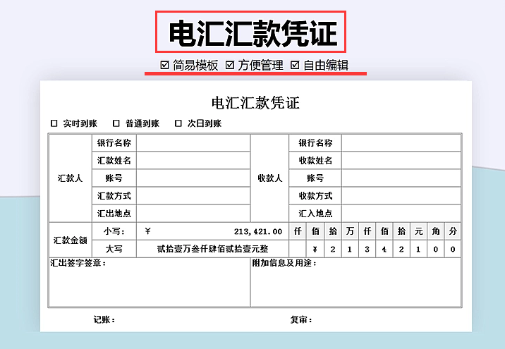 十二张会计凭证模板，录入数据可直接使用，内附财务报表管理系统