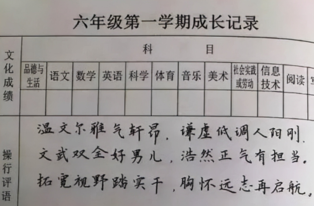 一线女教师因评语走红，字迹工整如字帖，难道老师是衡中毕业的？