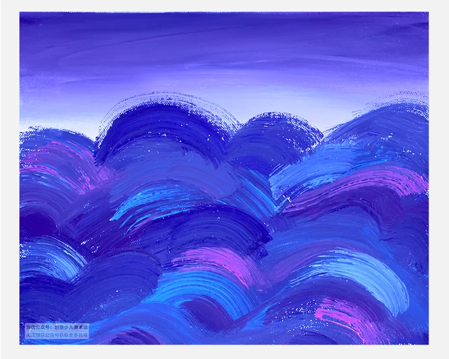 儿童画教程|色块与点的畅想《星光璀璨的海上邮轮》