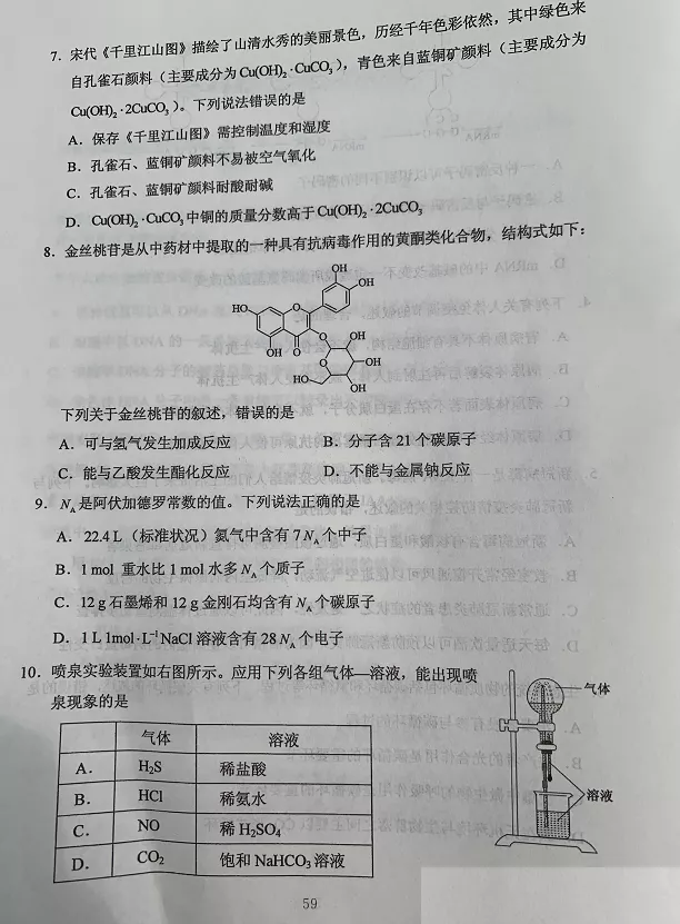 超清！2020年四川高考真题+答案！（文理全科汇总）