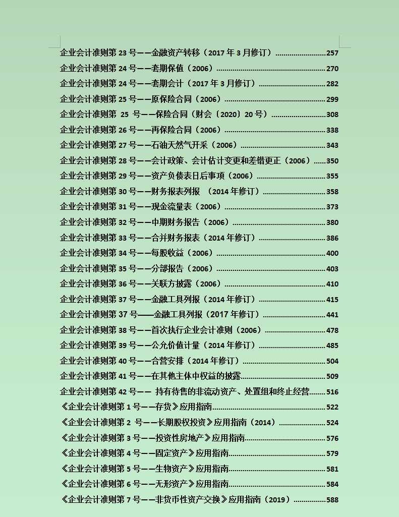 2021最新企业会计准则及应用指南超全汇总，你用的都可打印，实用