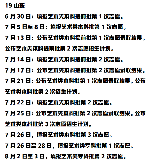 请收藏好！艺术类2021年录取批次及时间已更新至全国31个省市