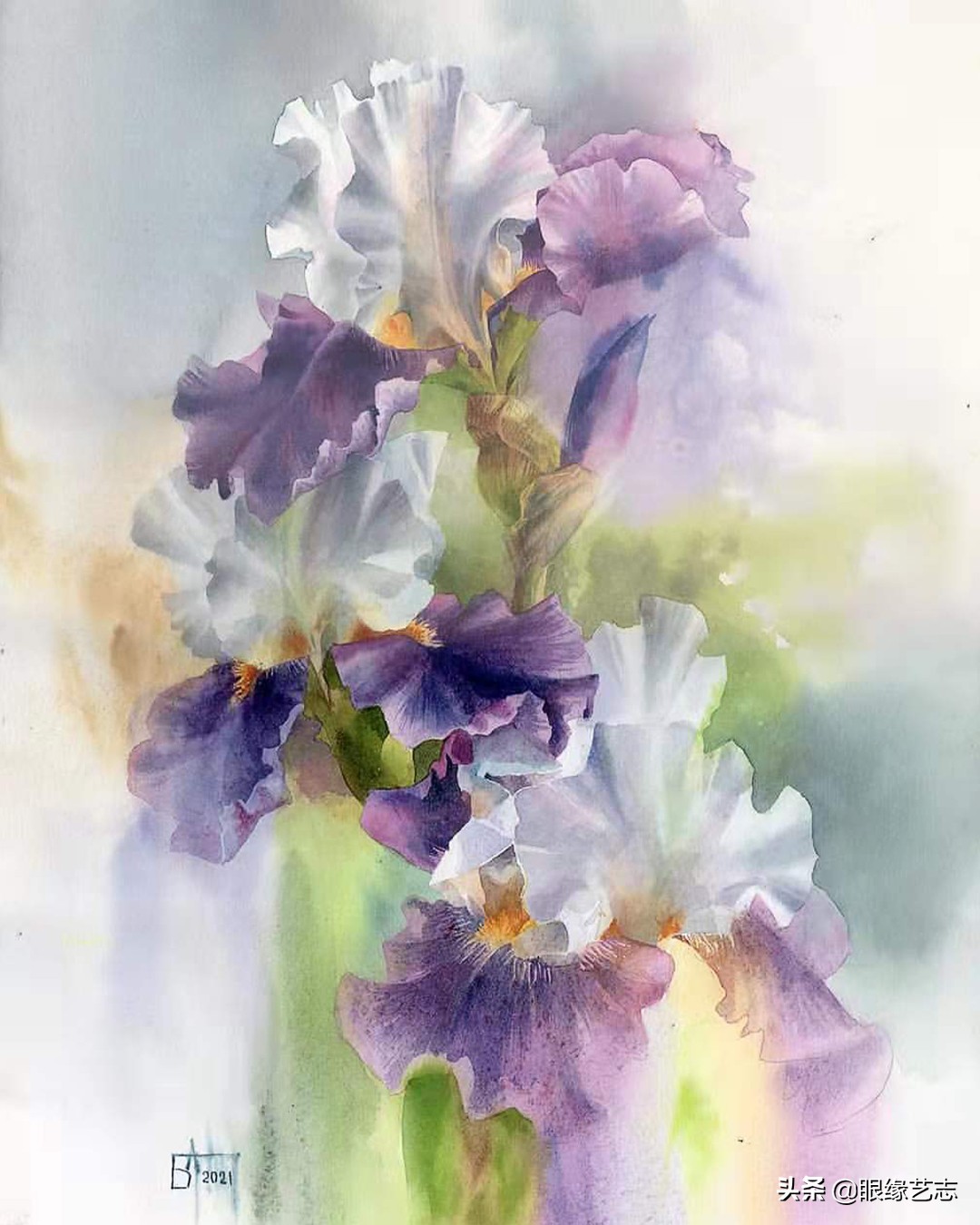 流年梦境，四季繁花。水彩伊人，临芳而画