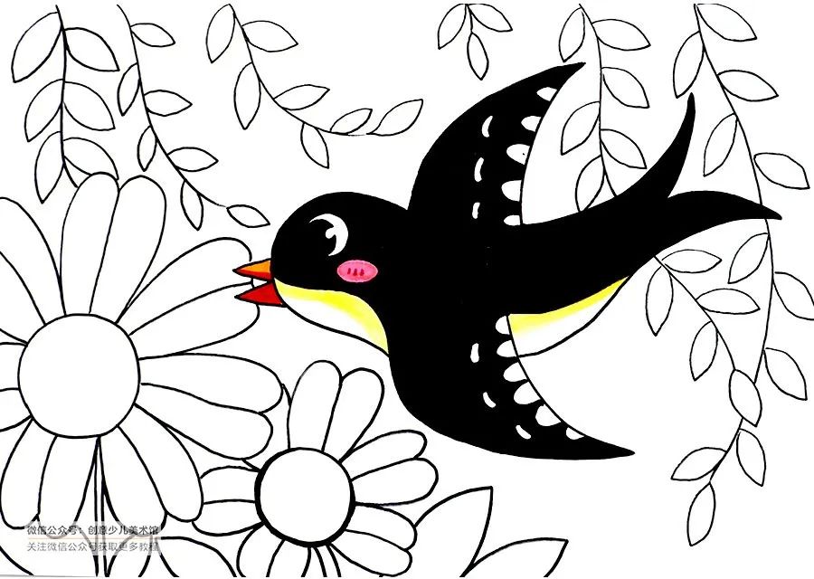 简笔画只小燕子的画法