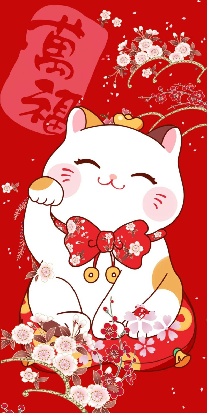 送上一组超萌招财猫壁纸：恭喜发财，喵喵喵
