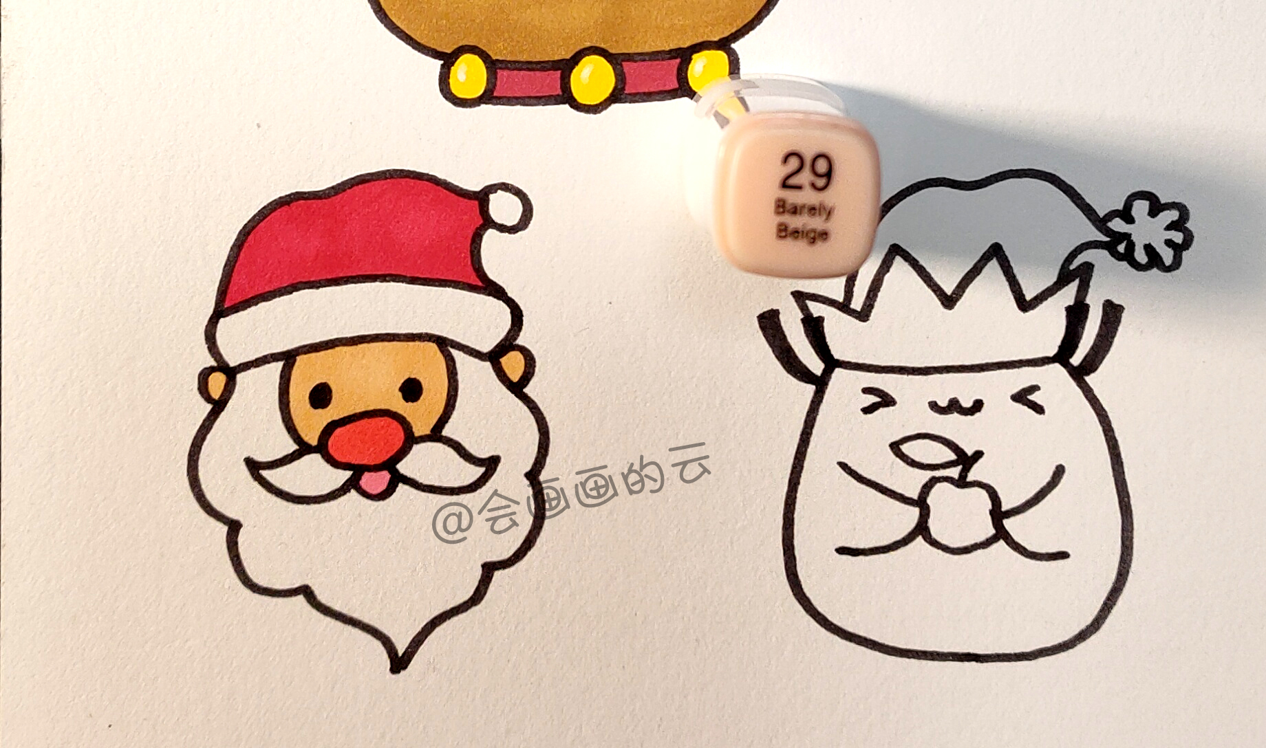10款圣诞手绘简笔画，适合零基础的教程，圣诞快乐