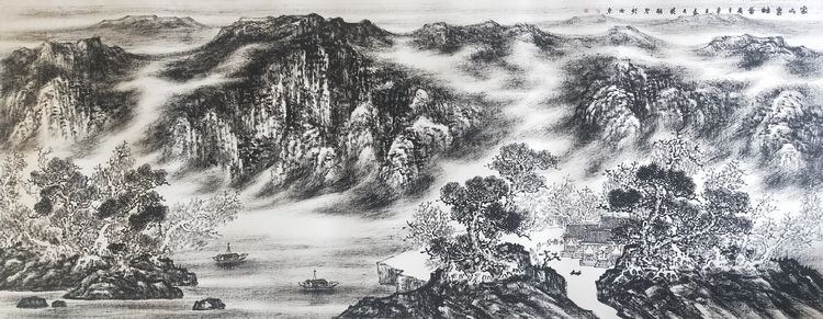 艺术来源于生活而高于生活,著名焦墨云雾山水画家林晓丽
