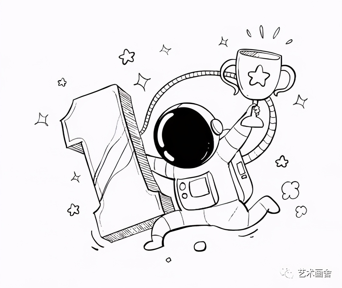 怎么画太空人(卡通版之可爱的宇航员一学就会)