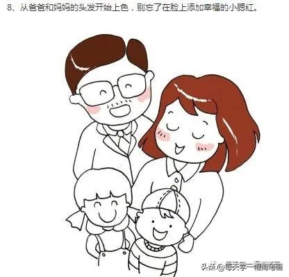 每天学一幅简笔画--幼儿幸福的一家人简笔画图片