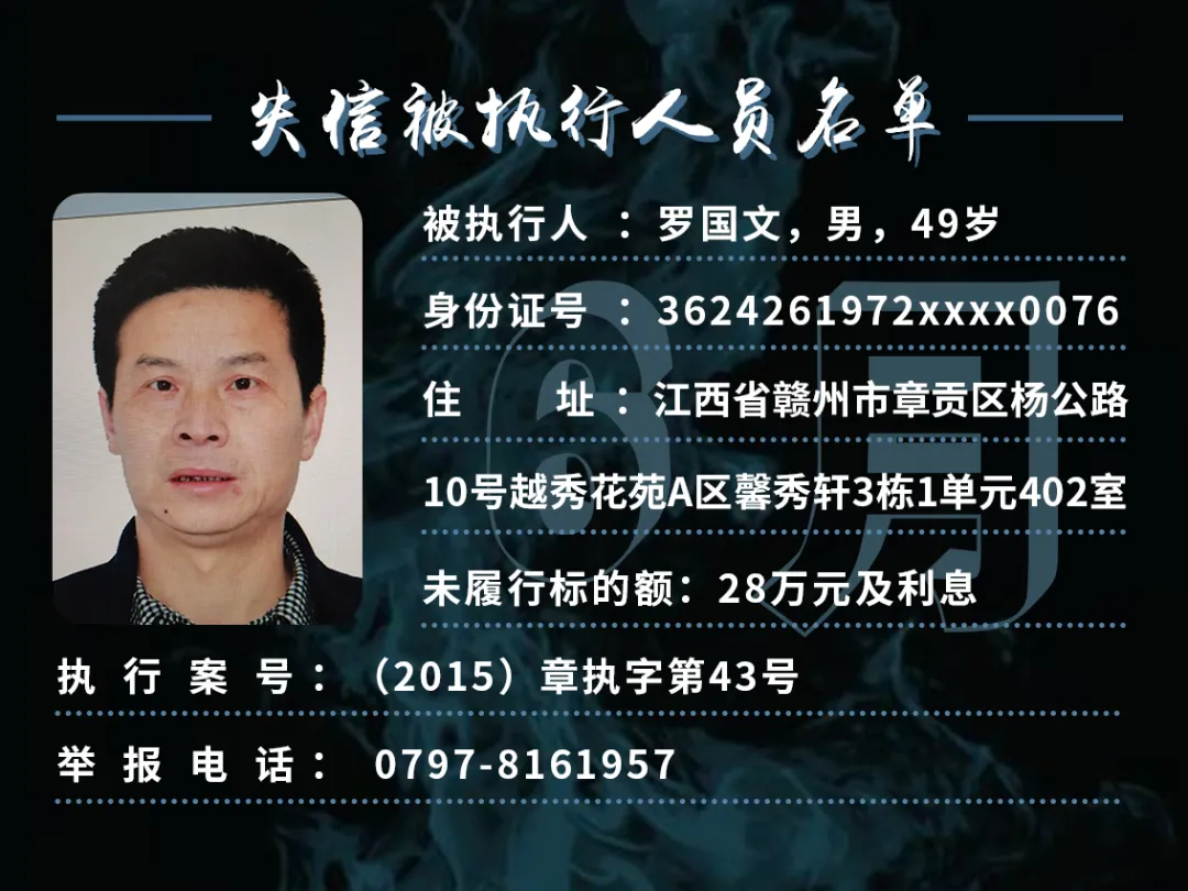 曝光!这些赣州人欠钱不还!你认识吗?